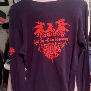 Harley-Davidson Purple Crewneck Tee with Red Logo Tag